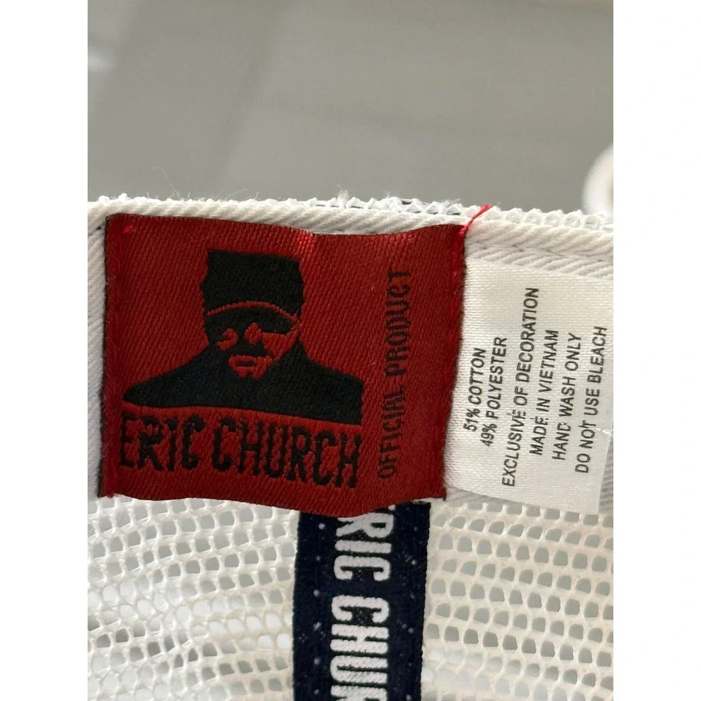 Eric Church Bad Mother Trucker‎ Hat Navy Blue White Mesh Snapback Country Cap